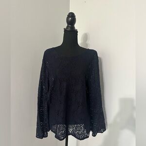 Loft - XL Lace Bell Sleeve Top